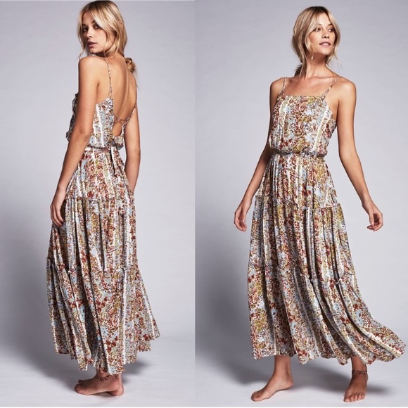 Free People Dresses & Skirts - Free People Valerie Floral Boho Maxi Dress Size XS